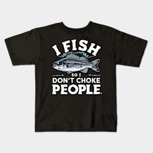 Bass fishing funny fisherman Kids T-Shirt